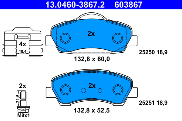 Brake Pad Set, disc brake (13.0460-3867.2)