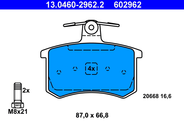 Brake Pad Set, disc brake (13.0460-2962.2)