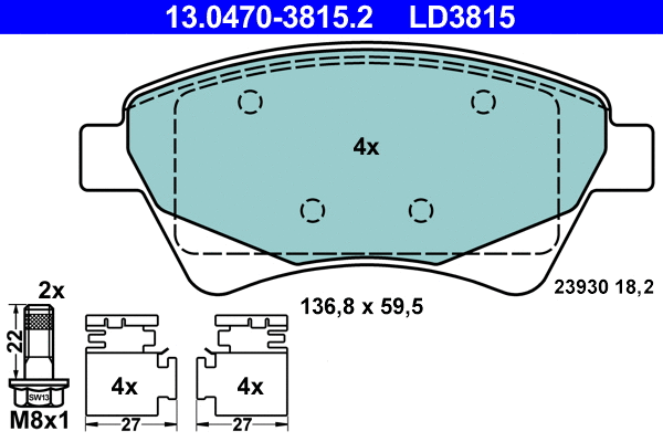 Brake Pad Set, disc brake (13.0470-3815.2)