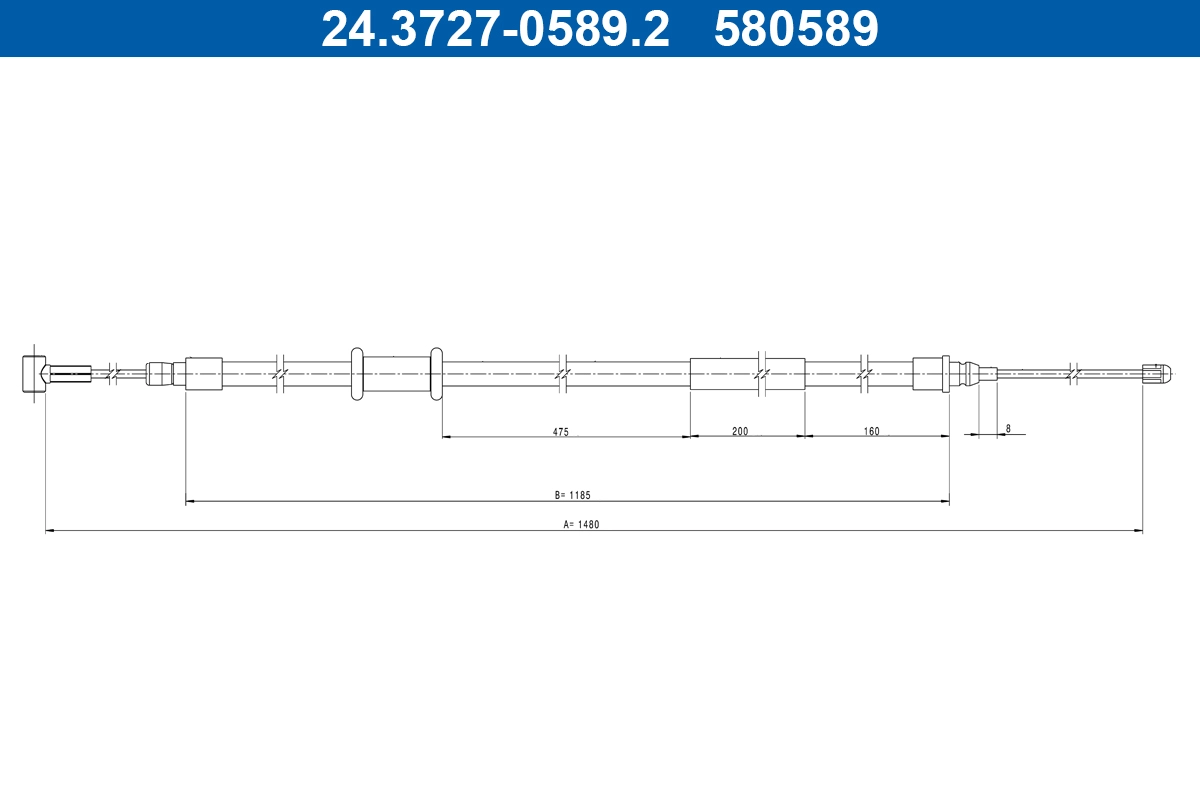 Cable Pull, parking brake (24.3727-0589.2)