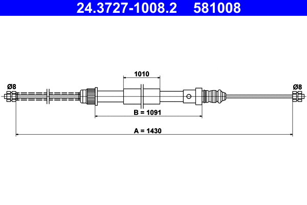Cable Pull, parking brake (24.3727-1008.2)