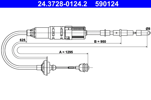 Cable Pull, clutch control (24.3728-0124.2)