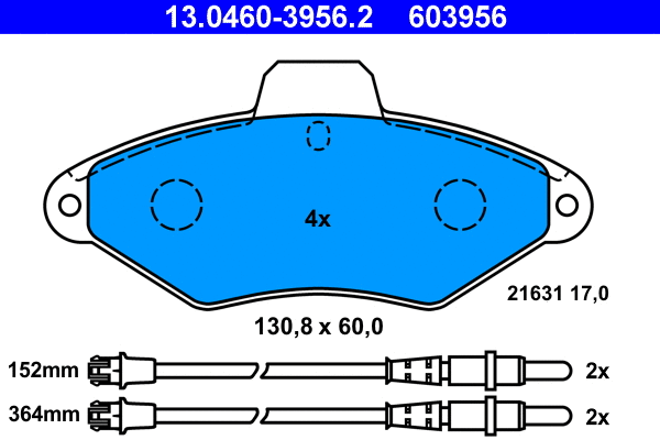 Brake Pad Set, disc brake (13.0460-3956.2)