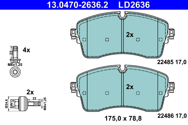 Brake Pad Set, disc brake (13.0470-2636.2)