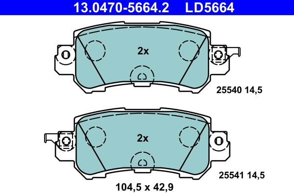 Brake Pad Set, disc brake (13.0470-5664.2)