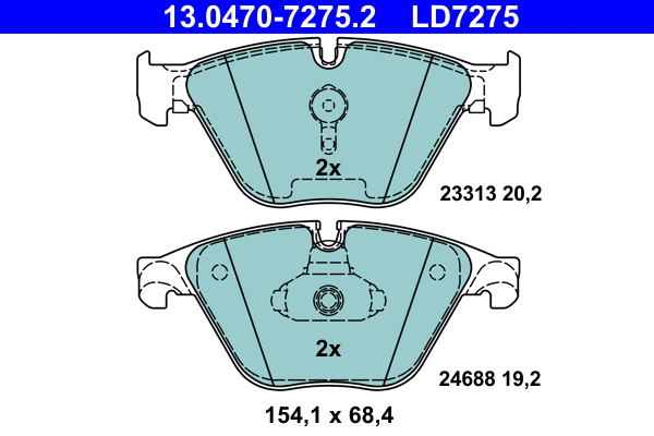 Brake Pad Set, disc brake (13.0470-7275.2)