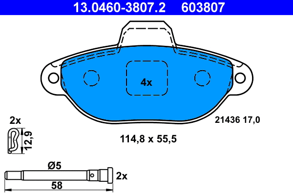 Brake Pad Set, disc brake (13.0460-3807.2)