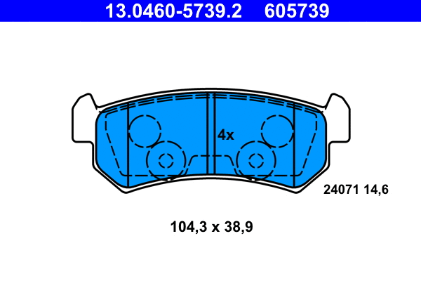 Brake Pad Set, disc brake (13.0460-5739.2)