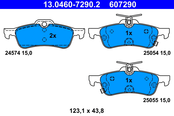 Brake Pad Set, disc brake (13.0460-7290.2)