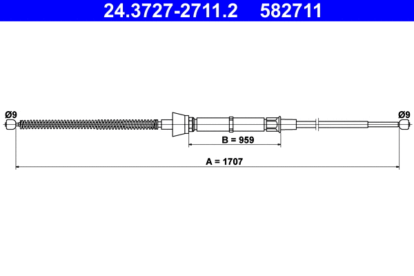 Cable Pull, parking brake (24.3727-2711.2)