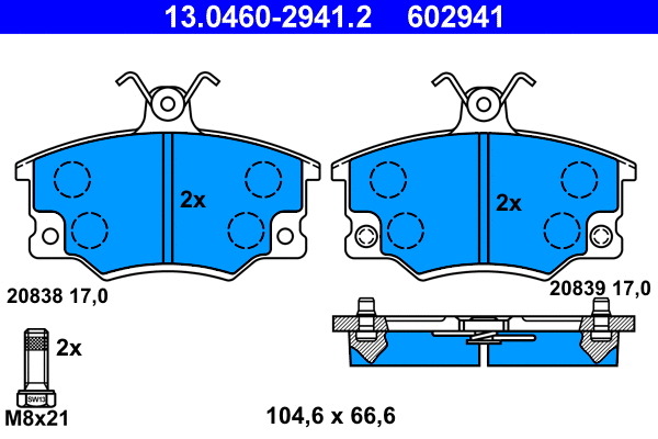 Brake Pad Set, disc brake (13.0460-2941.2)