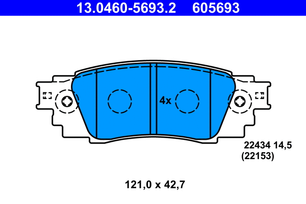 Brake Pad Set, disc brake (13.0460-5693.2)