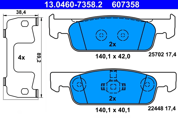 Brake Pad Set, disc brake (13.0460-7358.2)