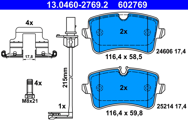 Brake Pad Set, disc brake (13.0460-2769.2)