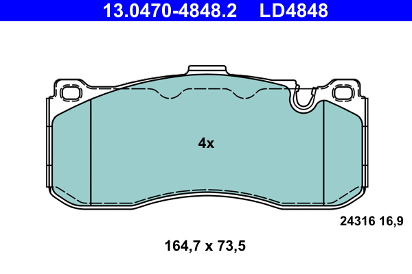 Brake Pad Set, disc brake (13.0470-4848.2)