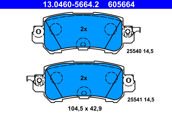 Brake Pad Set, disc brake (13.0460-5664.2)