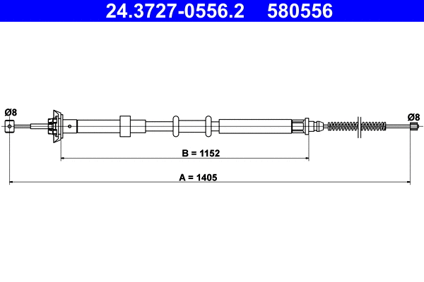 Cable Pull, parking brake (24.3727-0556.2)
