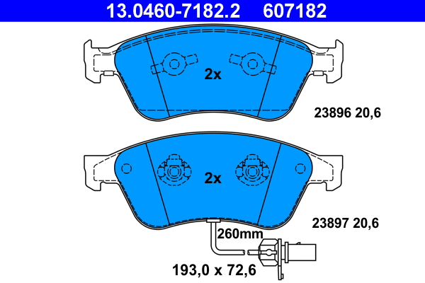 Brake Pad Set, disc brake (13.0460-7182.2)