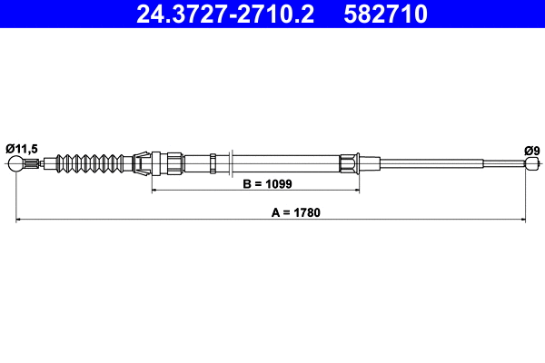 Cable Pull, parking brake (24.3727-2710.2)