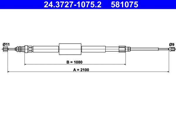 Cable Pull, parking brake (24.3727-1075.2)