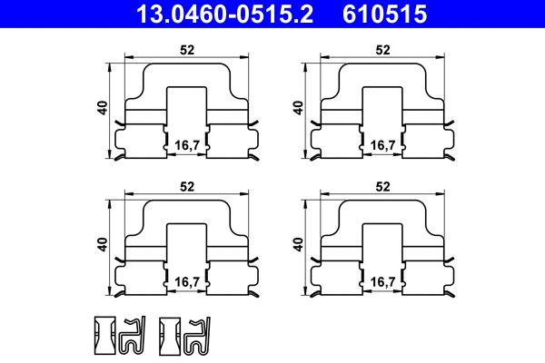 Accessory Kit, disc brake pad (13.0460-0515.2)