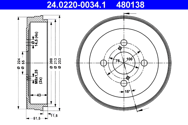 Brake Drum (24.0220-0034.1)