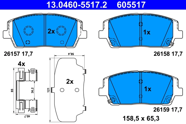 Brake Pad Set, disc brake (13.0460-5517.2)