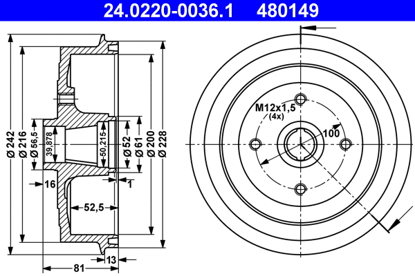 Brake Drum (24.0220-0036.1)