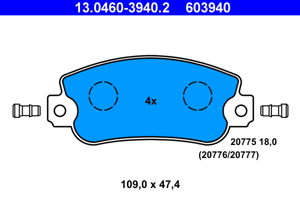 Brake Pad Set, disc brake (13.0460-3940.2)