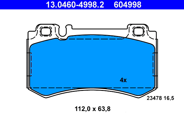 Brake Pad Set, disc brake (13.0460-4998.2)