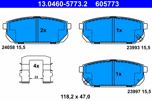 Brake Pad Set, disc brake (13.0460-5773.2)