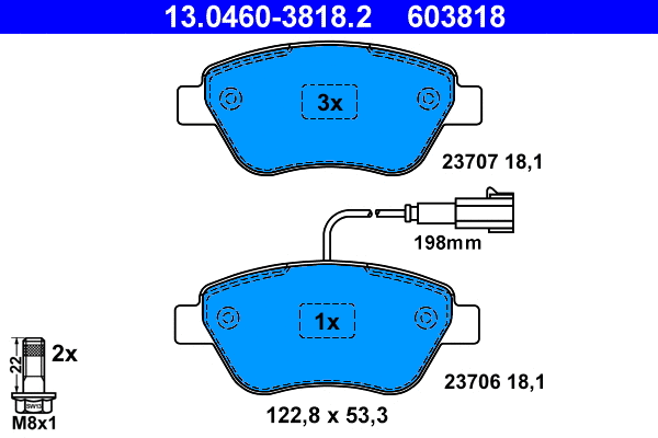 Brake Pad Set, disc brake (13.0460-3818.2)