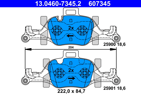 Brake Pad Set, disc brake (13.0460-7345.2)