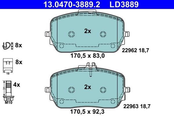 Brake Pad Set, disc brake (13.0470-3889.2)