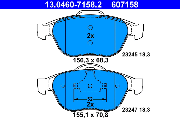 Brake Pad Set, disc brake (13.0460-7158.2)