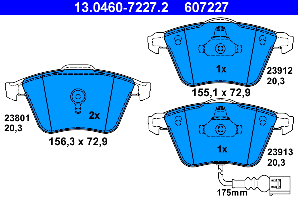 Brake Pad Set, disc brake (13.0460-7227.2)