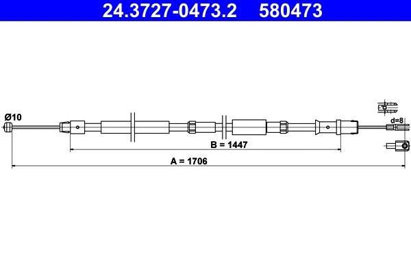 Cable Pull, parking brake (24.3727-0473.2)