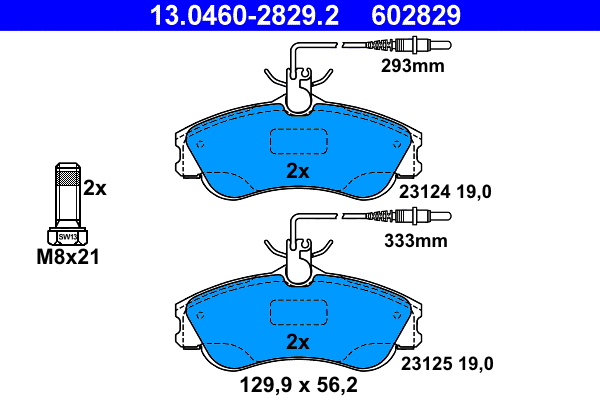 Brake Pad Set, disc brake (13.0460-2829.2)