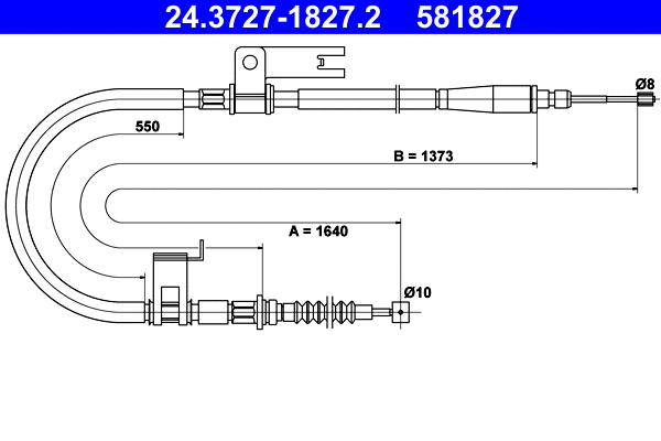 Cable Pull, parking brake (24.3727-1827.2)