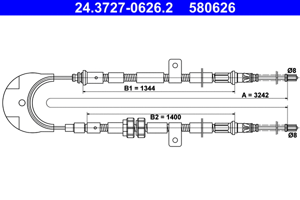 Cable Pull, parking brake (24.3727-0626.2)