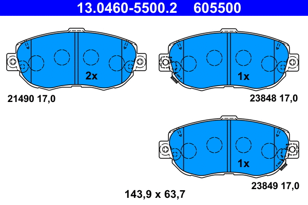 Brake Pad Set, disc brake (13.0460-5500.2)