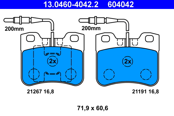 Brake Pad Set, disc brake (13.0460-4042.2)