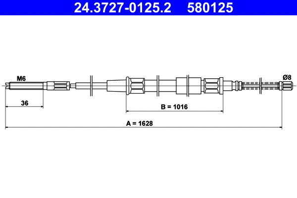 Cable Pull, parking brake (24.3727-0125.2)