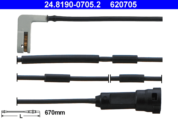 Warning Contact, brake pad wear (24.8190-0705.2)