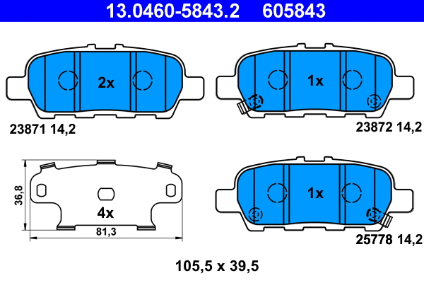 Brake Pad Set, disc brake (13.0460-5843.2)