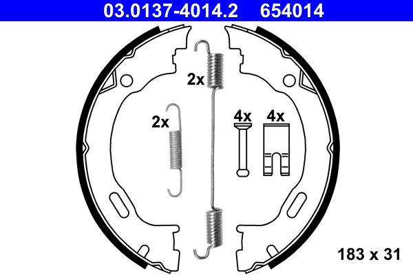 Brake Shoe Set, parking brake (03.0137-4014.2)