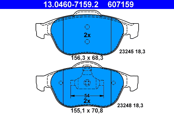Brake Pad Set, disc brake (13.0460-7159.2)