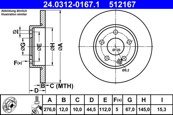 Brake Disc (24.0312-0167.1)