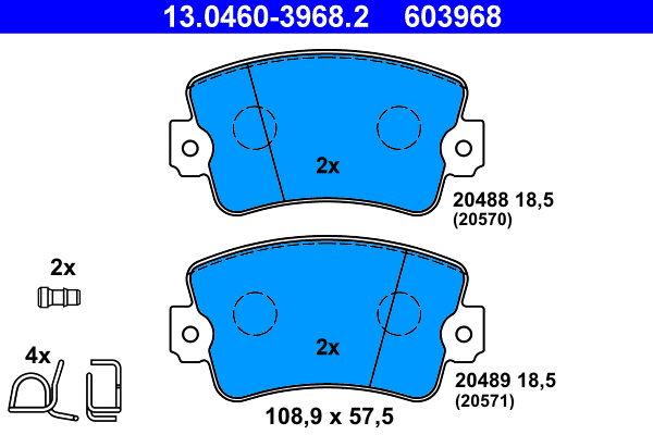 Brake Pad Set, disc brake (13.0460-3968.2)
