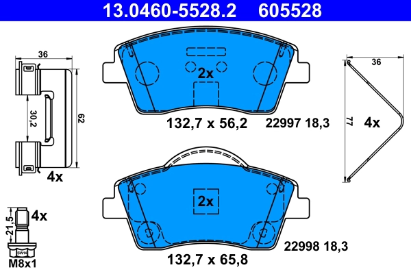 Brake Pad Set, disc brake (13.0460-5528.2)